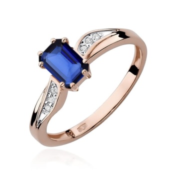 Inel Aur 14K cu Safir 0.60 ct si Diamante Naturale 0.03 ct - Img 9