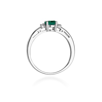 Inel Aur 14K cu Smarald 0.40 ct si Diamante Naturale 0.03 ct - Img 10