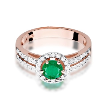 Inel Aur 14K cu Smarald 0.50 ct si Diamante Naturale 0.20 ct - Img 9