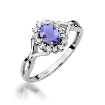 Inel Aur 14K cu Tanzanit 0.40 ct si Diamante Naturale 0.12 ct - Img 9