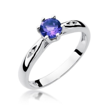 Inel Aur 14K cu Tanzanit 0.50 ct si Diamante Naturale 0.01 ct - Img 5