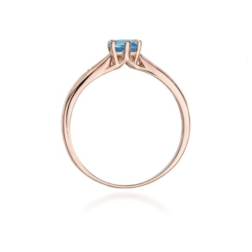 Inel Aur 14K cu Topaz London Blue 0.50 ct si Diamante Naturale 0.01 ct - Img 7