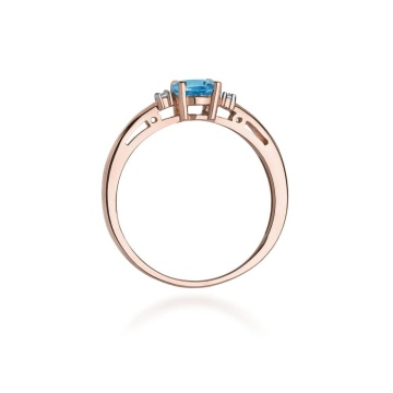 Inel Aur 14K cu Topaz London Blue 0.50 ct si Diamante Naturale 0.03 ct - Img 7