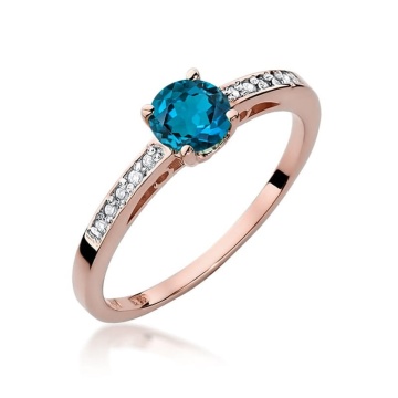 Inel Aur 14K cu Topaz London Blue 0.50 ct si Diamante Naturale 0.05 ct - Img 9