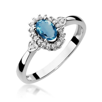 Inel Aur 14K cu Topaz London Blue 0.50 ct si Diamante Naturale 0.10 ct - Img 9