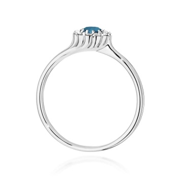 Inel Aur 14K cu Topaz London Blue 0.50 ct si Diamante Naturale 0.10 ct - Img 11