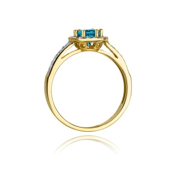 Inel Aur 14K cu Topaz London Blue 0.50 ct si Diamante Naturale 0.20 ct - Img 3