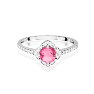 Inel Aur 14K cu Topaz Roz 0.60 ct si Diamante Naturale 0.13 ct - Img 6