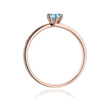Inel Aur 14K cu Topaz Swiss 0.15 ct si Diamante Naturale 0.07 ct - Img 7