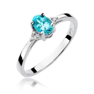 Inel Aur 14K cu Topaz Swiss 0.50 ct si Diamante Naturale 0.05 ct - Img 5