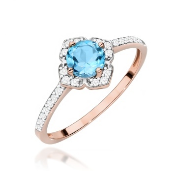 Inel Aur 14K cu Topaz Swiss 0.50 ct si Diamante Naturale 0.13 ct - Img 9