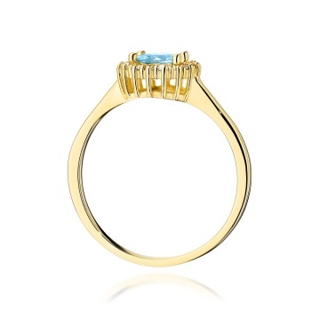 Inel Aur 14K cu Topaz Swiss 0.50 ct si Diamante Naturale 0.14 ct - Img 3