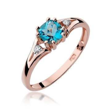 Inel Aur 14K cu Topaz Swiss 0.70 ct si Diamante Naturale 0.03 ct - Img 7