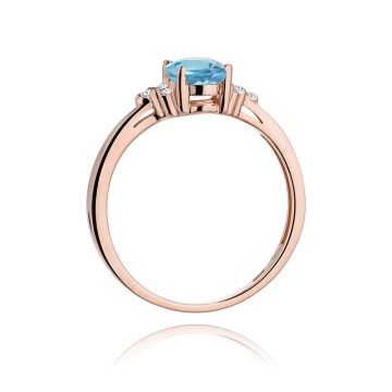 Inel Aur 14K cu Topaz Swiss 0.90 ct si Diamante Naturale 0.05 ct - Img 7