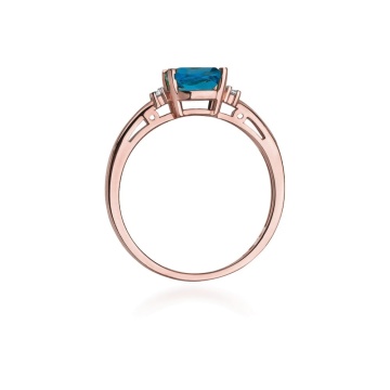 Inel Aur 14K cu Topaz Swiss 1.10 ct si Diamante Naturale 0.03 ct - Img 10