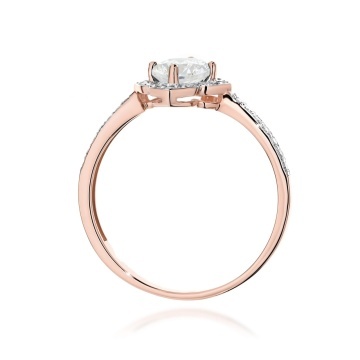 Inel Aur 14K cu White Sapphire 0.60 ct si Diamante Naturale 0.13 ct - Img 11