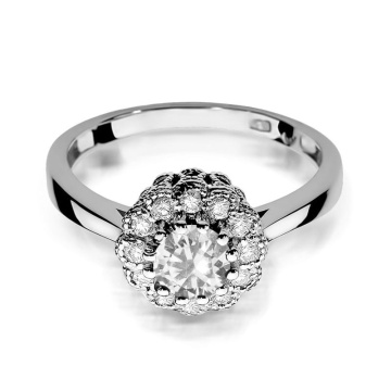 Inel Aur 14K cu White Sapphire 0.60 ct si Diamante Naturale 0.17 ct - Img 10