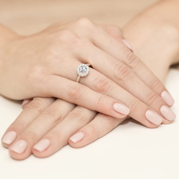 Inel Aur 14K cu White Sapphire 0.60 ct si Diamante Naturale 0.17 ct - Img 12