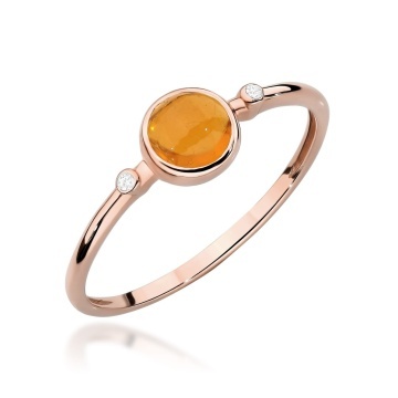 Inel Aur 14K cu Yellow Tourmaline 0.60 ct si Diamante Naturale 0.01 ct - Img 5