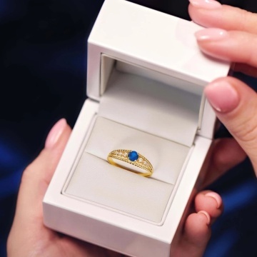Inel Aur 8K cu Piatră Albastră – Eleganță Atemporală - Img 6