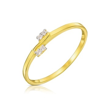 Inel Aur 8K Minimalist cu Zirconiu - Eleganță Subtilă - Img 5