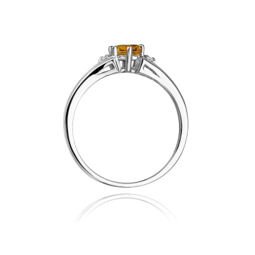 Inel Aur 9K cu Citrin 0.50 ct si Diamante Naturale 0.03 ct - Img 7
