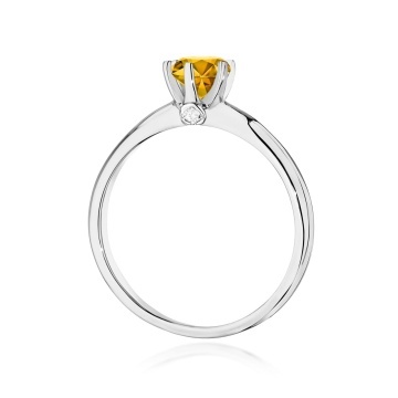 Inel Aur 9K cu Citrin 0.50 ct si Diamante Naturale 0.04 ct - Img 7