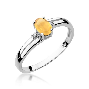 Inel Aur 9K cu Citrin 0.60 ct si Diamante Naturale 0.03 ct - Img 5