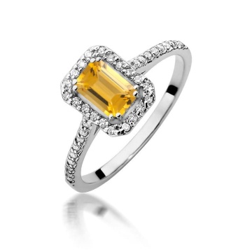 Inel Aur 9K cu Citrin 0.60 ct si Diamante Naturale 0.19 ct - Img 5