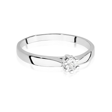 Inel Aur 9K cu Diamant Natural 0.01 ct - Img 5