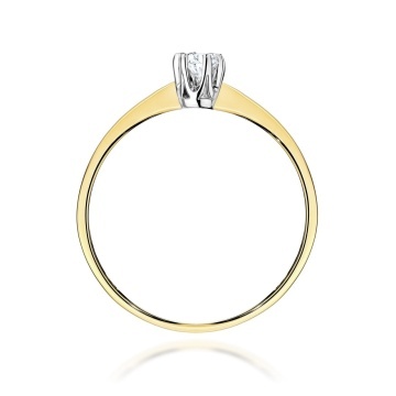 Inel Aur 9K cu Diamant Natural 0.15 ct - Img 3