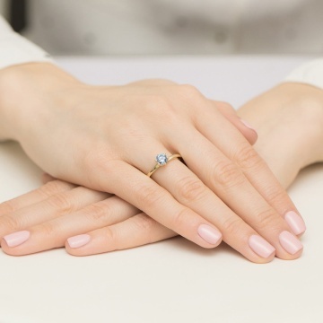 Inel Aur 9K cu Diamant Natural 0.50 ct - Img 4