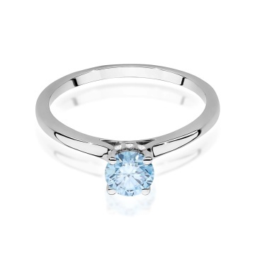Inel Aur 9K cu Diamante Albastre de Laborator 0.56 ct - Img 6