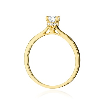 Inel Aur 9K cu Diamante de Laborator 0.56 ct - Img 3