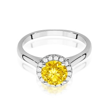 Inel Aur 9K cu Diamante Galbene de Laborator 1.14 ct - Img 6