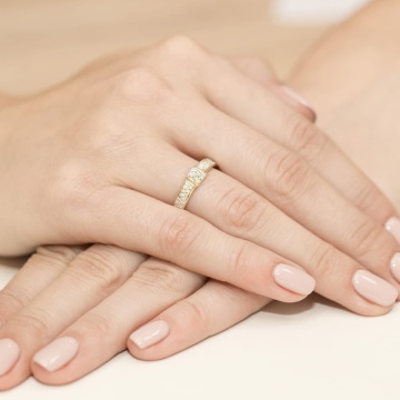 Inel Aur 9K cu Diamante Naturale 0.19 ct - Img 3