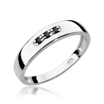 Inel Aur 9K cu Diamante Naturale Negre 0.04 ct - Img 5