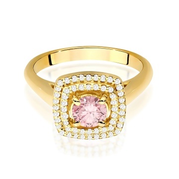Inel Aur 9K cu Diamante Roz de Laborator 0.78 ct - Img 2