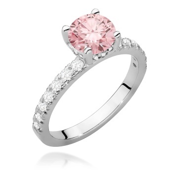 Inel Aur 9K cu Diamante Roz de Laborator 1.26 ct - Img 5