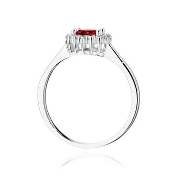 Inel Aur 9K cu Granat 0.60 ct si Diamante Naturale 0.14 ct - Img 7