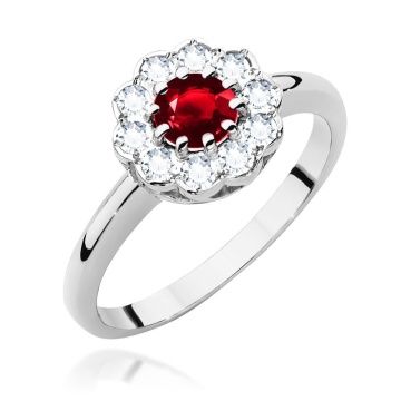 Inel Aur 9K cu Rubin 0.60 ct si Diamante Naturale 0.30 ct - Img 4