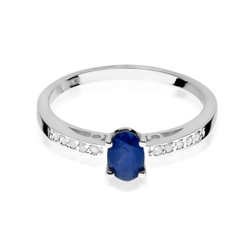 Inel Aur 9K cu Safir 0.70 ct si Diamante Naturale 0.05 ct - Img 5