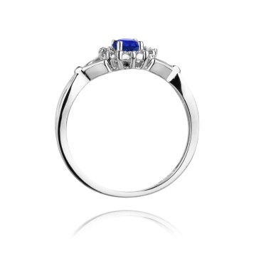 Inel Aur 9K cu Safir 0.70 ct si Diamante Naturale 0.12 ct - Img 7