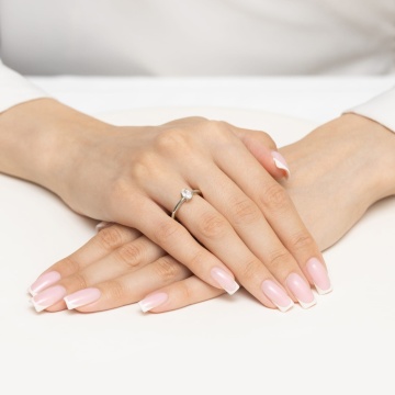Inel Aur 9K cu Safir Alb 0.50 ct - Img 7