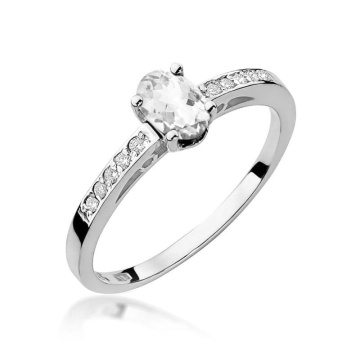 Inel Aur 9K cu Safir Alb 0.50 ct - Img 4