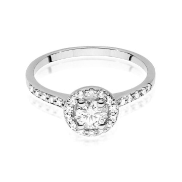 Inel Aur 9K cu Safir Alb 0.60 ct si Diamante Naturale 0.24 ct - Img 6
