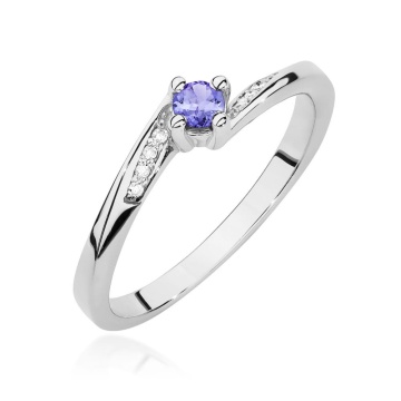 Inel Aur 9K cu Tanzanit 0.15 ct si Diamante Naturale 0.04 ct - Img 5