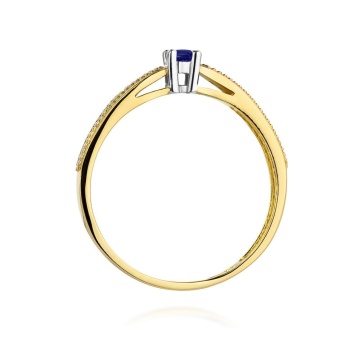 Inel Aur 9K cu Tanzanit 0.15 ct si Diamante Naturale 0.09 ct - Img 3