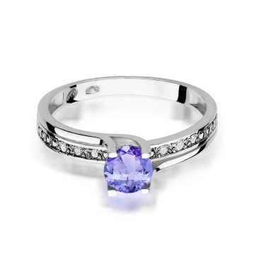 Inel Aur 9K cu Tanzanit 0.50 ct si Diamante Naturale 0.03 ct - Img 6