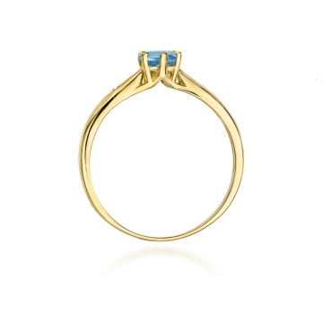Inel Aur 9K cu Topaz London Blue 0.50 ct si Diamante Naturale 0.01 ct - Img 3